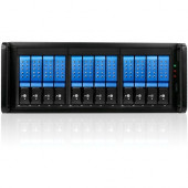 Istarusa RAIDage JAGE412HDBL-DE Drive Enclosure 12Gb/s SAS, SATA/600 - Mini-SAS HD Host Interface - 4U Rack-mountable - Black, Blue - Hot Swappable Bays - 12 x HDD Supported - 12 x 3.5" Bay - SECC JAGE412HDBL-DE