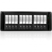 Istarusa RAIDage JAGE412HDSL-DE Drive Enclosure 12Gb/s SAS, SATA/600 - Mini-SAS HD Host Interface - 4U Rack-mountable - Black, Silver - Hot Swappable Bays - 12 x HDD Supported - 12 x 3.5" Bay - SECC JAGE412HDSL-DE