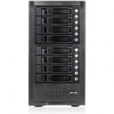 Istarusa RAIDage JAGE6BT8MSBK Drive Enclosure 12Gb/s SAS, SATA/600 - Mini-SAS HD Host Interface Tower - Black - Hot Swappable Bays - 8 x HDD Supported - 8 x 2.5"/3.5" Bay - Steel JAGE6BT8MSBK