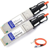AddOn JL289A Compatible TAA Compliant 40GBase-AOC QSFP+ to QSFP+ Active Optical Cable (850nm, MMF, 20m) - 100% application tested and guaranteed to work - TAA Compliance JL289A-AO