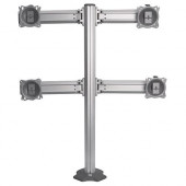 Milestone Av Technologies Chief Kontour Series K3G220 - Mounting component (grommet mount, 2 crossbars, 4 interface brackets) - for 4 LCD displays - silver - screen size: up to 27" - desktop - TAA Compliant - TAA Compliance K3G220S