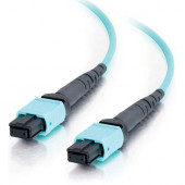 Cp Technologies ClearLinks Fiber Optic Network Cable - 3.28 ft Fiber Optic Network Cable for Network Device - MTP Female Network - MTP Female Network - Aqua M4P-MTMT-001M-12A