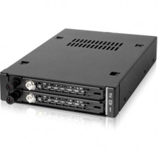 Icy Dock ToughArmor MB492SKL-B Drive Enclosure Internal - 2 x Total Bay - 2 x 2.5" Bay - Serial ATA, SAS - Metal MB492SKL-B