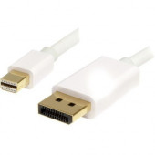 Startech.Com 3m (10 ft) White Mini DisplayPort to DisplayPort 1.2 Adapter Cable M/M - DisplayPort 4k - 1 x Mini DisplayPort Male Digital Audio/Video - 1 x DisplayPort Male Digital Audio/Video - Gold-plated Connectors - White - RoHS Compliance MDP2DPMM3MW