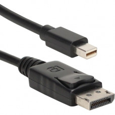 Qvs 1-Meter Mini DisplayPort to DisplayPort UltraHD 4K Black Cable - 3.30 ft DisplayPort/Mini DisplayPort A/V Cable for Computer, Tablet, Projector, Monitor - First End: 1 x Mini DisplayPort Male Digital Audio/Video - Second End: 1 x DisplayPort Male Digi