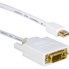 Qvs 10ft Mini DisplayPort to DVI Digital Video Cable - 10 ft DVI/Mini DisplayPort Video Cable for Video Device, TV, Plasma, Monitor - First End: 1 x Mini DisplayPort Male Digital Audio/Video - Second End: 1 x DVI Male Video - Supports up to 1920 x 1200 - 