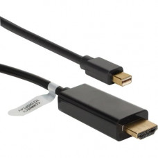 Qvs 15ft Mini DisplayPort/Thunderbolt to HDMI Digital Video Black Cable - 15 ft HDMI/Mini DisplayPort A/V Cable for Projector, Monitor, Tablet, HDTV, Computer, Audio/Video Device - First End: 1 x Mini DisplayPort Male Digital Audio/Video - Second End: 1 x