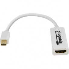 Plugable Monitor Adapter - Mini DisplayPort to HDMI (4K @ 30Hz) - HDMI/Mini DisplayPort A/V Cable for Monitor, Desktop Computer, TV, Tablet PC, Notebook, PC, Projector, Audio/Video Device, MAC - First End: 1 x Mini DisplayPort Male Digital Audio/Video - S