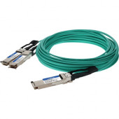 AddOn Fiber Optic Network Cable - 16.40 ft Fiber Optic Network Cable for Network Device, Transceiver, Server, Switch, Storage Adapter - First End: 1 x QSFP56 Network - Second End: 2 x QSFP56 Network - 200 Gbit/s - LSZH - Aqua - 1 - TAA Compliant - TAA Com