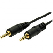 Startech.Com 3 ft Slim 3.5mm Stereo Audio Cable - M/M - Mini-phone Male Stereo Audio - Mini-phone Male Stereo Audio - 3ft - Black - RoHS Compliance MU3MMS