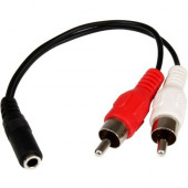 Startech.Com 6in Stereo Audio Cable - 3.5mm Female to 2x RCA Male - 6" Mini-phone/RCA Audio Cable for Audio Device, iPod, MP3 Player - First End: 1 x Mini-phone Female Stereo Audio - Second End: 2 x RCA Male Stereo Audio - Nickel Plated Connector - B