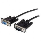 Startech.Com 1m Black Straight Through DB9 RS232 Serial Cable - M/F - 3.28 ft Serial Data Transfer Cable - First End: 1 x DB-9 Male Serial - Second End: 1 x DB-9 Female Serial - Extension Cable - Shielding - Nickel Plated Connector - 28 AWG - Black - 1 Pa