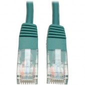 Tripp Lite 15ft Cat5e / Cat5 350MHz Molded Patch Cable RJ45 M/M Green 15&#39;&#39; - 15 ft Category 5e Network Cable for Network Device - First End: 1 x RJ-45 Male Network - Second End: 1 x RJ-45 Male Network - Patch Cable - Green - RoHS Complianc