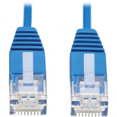 Tripp Lite N200-UR6N-BL Cat6 Ultra-Slim Ethernet Cable (RJ45 M/M), Blue, 6 in. - 6" Category 6 Network Cable for Network Device, Server, Switch, Router, Printer, Computer, Photocopier, Modem, Rack Equipment, Workstation, Patch Panel, ... - First End: