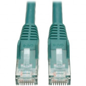 Tripp Lite 15ft Cat6 Gigabit Snagless Molded Patch Cable RJ45 M/M Green 15&#39;&#39; - 15 ft Category 6 Network Cable for Network Device - First End: 1 x RJ-45 Male Network - Second End: 1 x RJ-45 Male Network - Patch Cable - Green - RoHS Complian