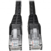 Tripp Lite Cat6 GbE Gigabit Ethernet Snagless Molded Patch Cable UTP Black RJ45 M/M 8ft 8&#39;&#39; - Category 6 for Network Adapter, Network Device, Router, Server, Modem, Hub, Switch - 128 MB/s - Patch Cable - 7.87 ft - 1 x RJ-45 Male Network - 