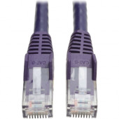 Tripp Lite Cat6 GbE Gigabit Ethernet Snagless Molded Patch Cable UTP Purple RJ45 M/M 50ft 50&#39;&#39; - Category 6 for Network Adapter, Network Device, Router, Server, Modem, Hub, Switch - 128 MB/s - Patch Cable - 49.87 ft - 1 x RJ-45 Male Networ