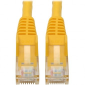 Tripp Lite Cat6 GbE Gigabit Ethernet Snagless Molded Patch Cable UTP Yellow RJ45 M/M 6in 6" - Category 6 for Network Device, Network Adapter, Router, Server, Modem, Hub, Switch - 128 MB/s - Patch Cable - 5.91" - 1 x RJ-45 Male Network - 1 x RJ-4