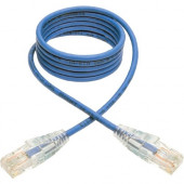 Tripp Lite 4ft Cat6 Gigabit Snagless Molded Slim UTP Patch Cable RJ45 M/M Blue 4&#39;&#39; - 4 ft Category 6 Network Cable for Network Device, Switch, Router, Server, Modem, Printer, Computer - First End: 1 x RJ-45 Male Network - Second End: 1 x R