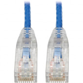 Tripp Lite Cat6 UTP Patch Cable (RJ45) - M/M, Gigabit, Snagless, Molded, Slim, Blue, 7 ft. - 7 ft Category 6 Network Cable for Network Device, Printer, Photocopier, Router, Server, Computer, Modem, Switch, Workstation - First End: 1 x RJ-45 Male Network -