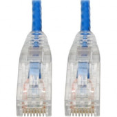 Tripp Lite Cat6 Gigabit Snagless Molded Slim UTP Patch Cable (RJ45 M/M), Blue, 6 in. - 6" Category 6 Network Cable for Network Device, Computer, Network Adapter, Router, Server, Modem, Hub, Switch, Printer, Photocopier - First End: 1 x RJ-45 Male Net