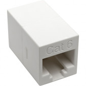 Tripp Lite Cat6 Straight-Through Modular Compact In-Line Coupler (RJ45 F/F), White, TAA - 1 x RJ-45 Female Network - 1 x RJ-45 Female Network - Gold Contact - White - TAA Compliant - TAA Compliance N234-001