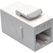 Tripp Lite Cat6 Straight-Through Modular In-Line Snap-In Coupler (RJ45 F/F), White - 1 x RJ-45 Female Network - 1 x RJ-45 Female Network - Gold Contact - White - TAA Compliance N235-001