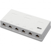 Tripp Lite Cat6 Surface-Mount Box 6-Port Unshielded 110 IDC Punchdown RJ45 - White - Acrylonitrile Butadiene Styrene (ABS) - 6 x RJ-45 Port(s) N236-006