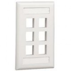 PANDUIT 6 Socket NetKey Faceplate - 6 x Socket(s) - 1-gang - Off-white - TAA Compliance NK6FIWY