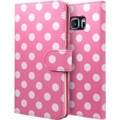 I-Blason Book Wallet Carrying Case (Wallet) Smartphone, Credit Card, ID Card - Pink, White - Scratch Resistant - Synthetic Leather NOTE5-LB-DPINK