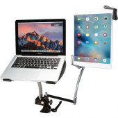 CTA Digital Heavy-Duty Dual Gooseneck Laptop Tablet Clamp Stand - 13" Screen Support - 22 lb Load Capacity PAD-DLT