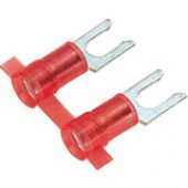 Panduit Terminal Connector - 3000 Pack - 1 x Fork Terminal - Tin - Red - TAA Compliance PNF18-6LF-3K