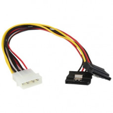 Startech.Com 12in LP4 to 2x Latching SATA Power Y Cable Splitter Adapter - 4 Pin Molex to Dual SATA - For SATA Drive, Optical Drive - 1 ft Cord Length - 1 - RoHS Compliance PYO2LP4LSATA