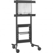 Avteq DynamiQ RPS-500 - Up to 70" Screen Support - 145 lb Load Capacity - 1 x Shelf(ves) - 74" Height x 40" Width x 30" Depth - Floor - Steel - Black RPS-500-70