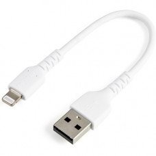 Startech.Com 6 inch/15cm Durable White USB-A to Lightning Cable, Rugged Heavy Duty Charging/Sync Cable for Apple iPhone/iPad MFi Certified - Kevlar aramid fiber shelters heavy duty lightning cable from stress of bends/twists - White durable strong rugged 