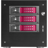 iStarUSA Compact Stylish 3x 3.5" Hotswap Trayless mini-ITX Tower - Tower - Black, Red - SECC, Aluminum - 4 x Bay - 0 - ITX Motherboard Supported - 1 x Fan(s) Supported - 3 x External 3.5" Bay - 1 x Internal 2.5" Bay - 1x Slot(s) - 2 x USB(s