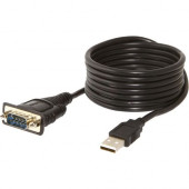 Sabrent USB to Serial Cable - 6 ft Serial Data Transfer Cable for Phone, PDA, Camera, Modem - First End: 1 x Type A Male USB - Second End: 1 x DB-9 Male Serial - Black SBT-FTDI