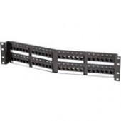 Legrand Group Ortronics Category 6 TechChoice 48 Port Angled Patch Panel Black 1RU - 48 Port(s) - 48 x RJ-45 - 1U High - Black - Rack-mountable SPA6U48