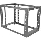 Tripp Lite 12U 4-Post Open Frame Rack Cabinet Floor Standing 36" Depth - 19" 12U Wide x 36" Deep for Patch Panel, A/V Equipment, Server - Black Powder Coat - Steel - 1000 lb x Maximum Weight Capacity - 1000 lb x Static/Stationary Weight Cap