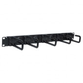 Tripp Lite Rack Enclosure Cabinet Horizontal Cable Ring Flexible 1URM - Black - 1U Rack Height - 19" Panel Width - RoHS, TAA Compliance SRCABLERING1U