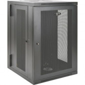 Tripp Lite 18U Wall Mount Rack Enclosure Server Cabinet Swinging Hinged Door Deep - For UPS - 18U Rack Height x 19" Rack Width x 24.50" Rack Depth - Wall Mountable - Black - Steel - 250 lb Maximum Weight Capacity - 250 lb Static/Stationary Weigh