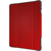 STM Goods Dux Plus Duo Carrying Case for 10.2" Apple iPad (7th Generation), Stylus - Red, Clear - Water Resistant, Spill Resistant, Drop Resistant - Polyurethane Cover, Polycarbonate, Thermoplastic Polyurethane (TPU) Bracket STM-222-237JU-02