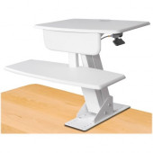 Kantek Desk Clamp On Sit To Stand Workstation White - 25 lb Load Capacity - 22" Height x 26.8" Width x 24.5" Depth - Desktop - White STS800W