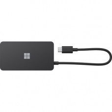 Microsoft USB-C Travel Hub - for Notebook - USB Type C - 4K - 3840 x 2160 - 1 x USB Type-A Ports - USB Type-A - 1 x USB Type-C Ports - USB Type-C - 1 x RJ-45 Ports - Network (RJ-45) - 1 x HDMI Ports - HDMI - VGA - Black - Wired - Gigabit Ethernet - Window