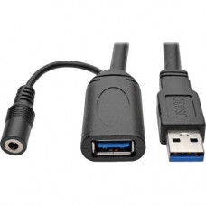 Tripp Lite 20M USB 3.0 Active Superspeed Extension Repeater Cable USB-A M/F - USB for PC - 640 MB/s - Extension Cable - 65.62 ft - 1 x Type A Male USB - 1 x Type A Female USB - Nickel Plated, Gold-plated Contacts - Shielding - Black - TAA Compliance U330-