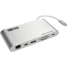 Tripp Lite USB-C Docking Station w/ USB-A , HDMI, VGA, mDP, Gbe, Memory Cards 3.5mm, USB C PD Charging 4K @ 30Hz - for Notebook/Tablet PC - USB Type C - 3 x USB Ports - 3 x USB 3.0 - Network (RJ-45) - HDMI - VGA - Mini DisplayPort - Microphone - Wired Thu