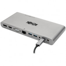 Tripp Lite USB C Docking Station w/ USB A/C Hub, HDMI, VGA, DisplayPort, Gbe, 100W PD Charging 4K@30Hz Thunderbolt 3, USB Type C, USB-C, USB Type-C - for Notebook/Tablet PC/Desktop PC/Smartphone - 100 W - USB Type C - 6 x USB Ports - 4 x USB 3.0 - Network