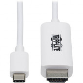 Tripp Lite U444-006-HWE USB-C to HDMI Adapter Cable, M/M, White, 6 ft. - 6 ft HDMI/USB-C A/V Cable for Audio/Video Device, Monitor, Notebook, Tablet, MacBook Pro, Projector, TV, Gaming Computer, HDTV, Smartphone, Audio/Video Box, ... - First End: 1 x Type