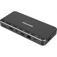 DIAMOND Multimedia USB C Triple Display Mini MST Dock (UD300C) - for Notebook/Monitor - 60 W - USB Type C - 2 x USB 3.0 - USB Type-C - Network (RJ-45) - HDMI - VGA - Mini DisplayPort - Thunderbolt - Wired UD300C