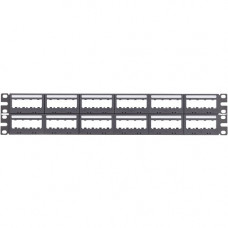 Panduit Mini-Com UICMPP48BLY Modular Patch Panel - 48 Port(s) - 2U High - Black - 19" Wide - Rack-mountable - TAA Compliance UICMPP48BLY